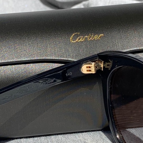Designer Cartier Black Frame Sunglasses - Picture 6 of 8